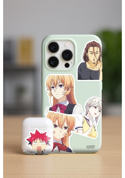 Food Wars Anime Telefon Laptop Bullet Journal Yapışkanlı Folyo Sticker Paketi 23 Adet Çok Renkli