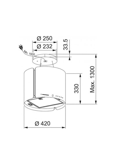 Franke FSMS F42 BK MATT Ada Tipi Davlumbaz