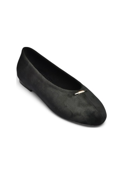 Fox Shoes Z820704102 Siyah Süet Toka Detaylı V Kesim Babet