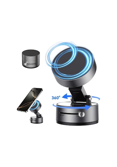 C170 Vakumlu Ve Katlanabilir Araç İçi Telefon Tutucu - Güçlü Vantuzlu Stand - 360