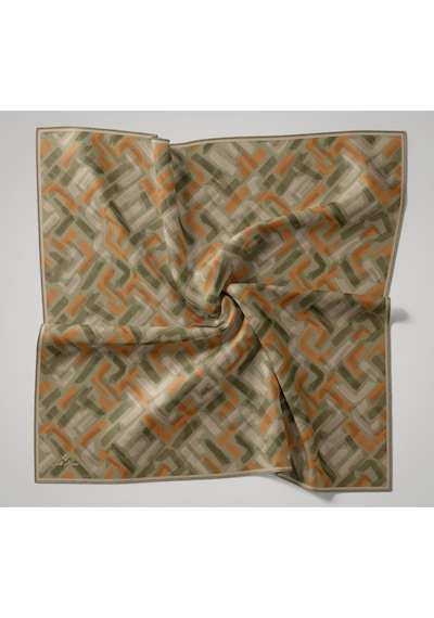 Silk Home Soft Eşarp 73096-12 Su Yeşili, Turuncu, Haki, Gri