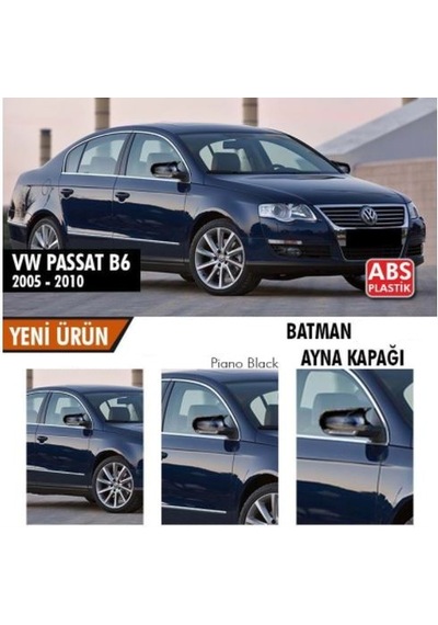 Vw Passat B6 2005-2010 Batman Yarasa Ayna Kapağı Piano Black Abs