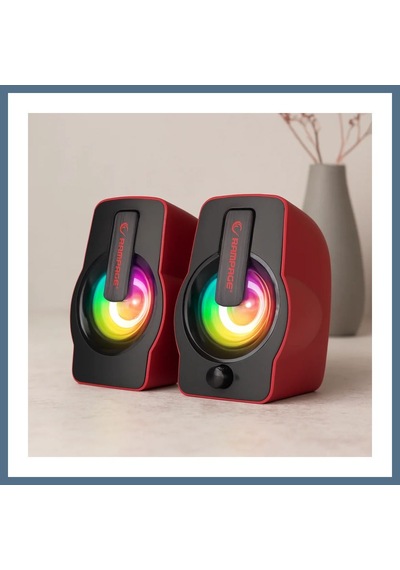 Buradabulabilirsin 2.0 Usb Rgb Işıklı Kırmızı Multimedya Hoparlör Seti 1+1, 12w Bbz