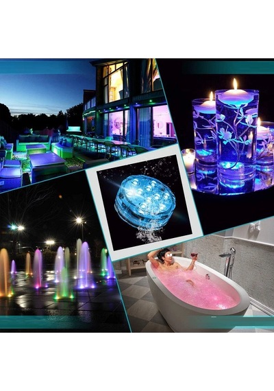 Rgb Havuz Işığı Led Işıklı Bardak Altlığı Rgb Submersible Led Light Ip68 Remote Control Su Geçirmez
