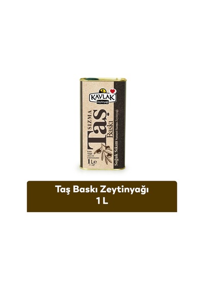 Taş Baskı Soğuk Sıkım Zeytinyağı 1 Lt Teneke