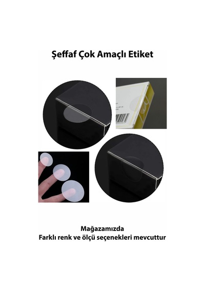 Yuvarlak Kesim Ambalaj Etiketi - Şeffaf Renk - 3cm - 500 Adet