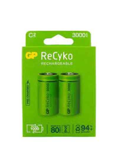 Gp 3000 mAh Orta Boy Şarjlı Pil 2 li  Paket C Boy GP300CHCBMTR-2