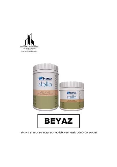 Stella Boya Yeni Nesil Yaşam Boyası Dolap-fayans-cam-plastik-ahşap 1 Lt Beyaz Beyaz
