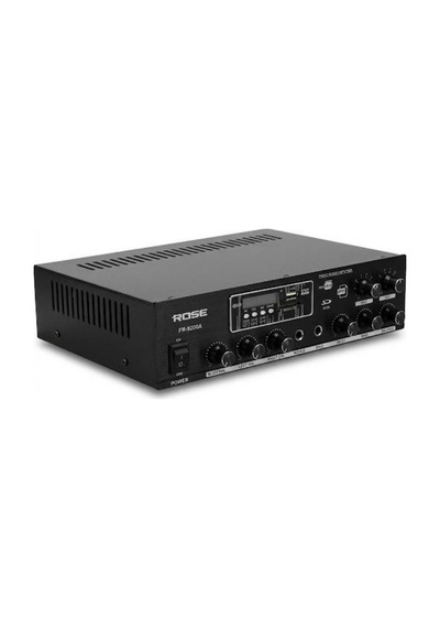 Rose Fr-9200a 120 Watt 2 Zone Mono Trafolu Mağaza Anfisi 2 Mikrofon Girişli Mp3,bluetooth,sd Kart Kumandalı