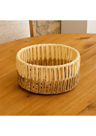 Living Palm Breeze Dekoratif Sepet - Bej / Beyaz - 20x10 Cm Çok Renkli