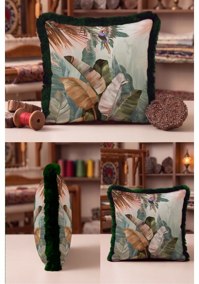 Egzotik Tropik Yaprak Desen Saçaklı Yastık Kılıfı-cennet Kuşu Boho Bej Siyah Püsküllü Kırlent Kılıfı Buzlu Atlas Serenat Egzotik Tropik Yaprak Desen Saçaklı Yastık Kılıfı-cennet Kuşu Boho Bej Siyah Püsküllü Kırlent Kılıfı Buzlu Atlas Serenat