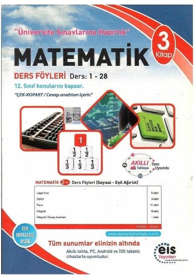 Eis Yayınları Üniversite Sınavlarına Hazırlık Matematik Ders Föyleri Ders : 1 - 28 / 3. Kitap