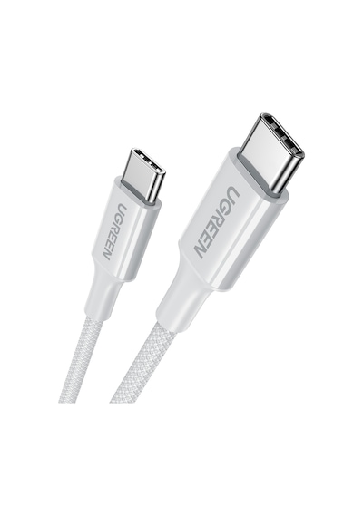 Ugreen Usb-c 60w 3a Qc Pd Örgülü Hızlı Şarj Kablosu, 1 Metre, Beyaz, 35218