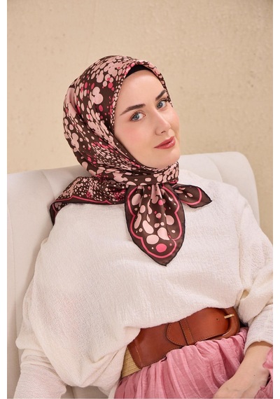 Silk Home Twill İpek Eşarp 11515-08 Kahverengi