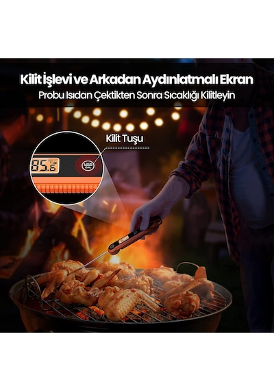 ThermoPro TP03H Su Geçirmez Katlanabilir Hızlı Sonuç Gıda Pişirme Termometresi