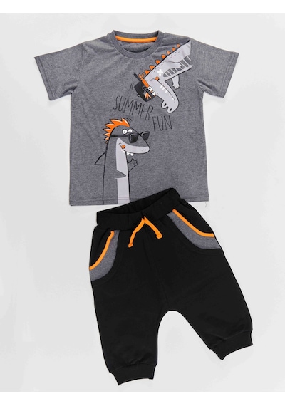 Denokids Summer Fun Erkek Çocuk T-shirt Kapri Şort Takım