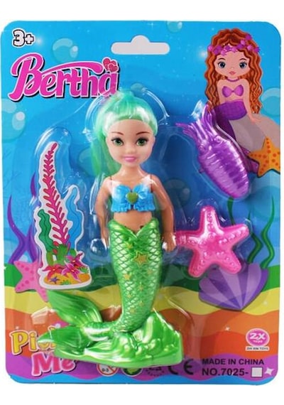 7025 Kartela Kçk Deniz Kızı Bertha Bebek -kzl