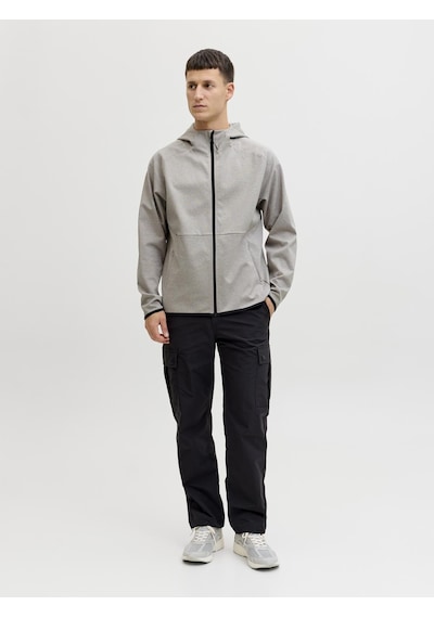 Jack & Jones Erkek Relaxed Fit Kapüsonlu Sweatshirt - Base - 12289209 Gri Melanj