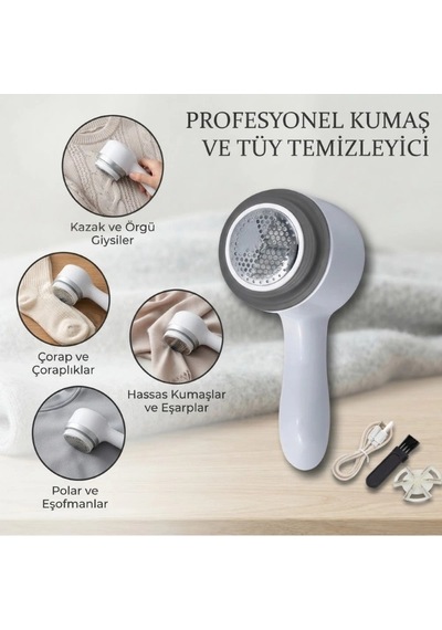 Cazibiz Şarjlı El Tipi Tiftik Temizleme Makinesi-445426 Çok Renkli