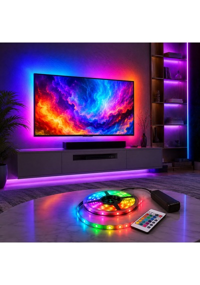Cata Ct-4558 Rgb Şerit Led Seti 5 Metre 15 Renk Kumandalı Trafolu Dekoratif Led Aydınlatma