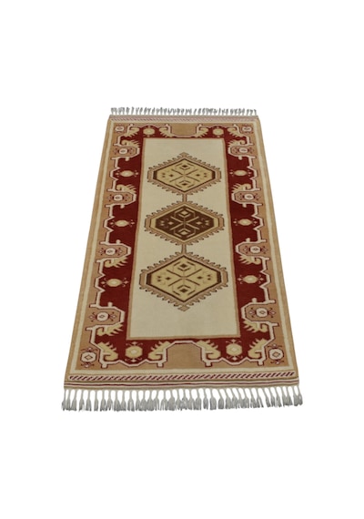 Zehra Abla Halı Yeni El Dokuma Modern Zarif Gemi Suyu Model Milas Yün Halı 7363 Çok Renkli