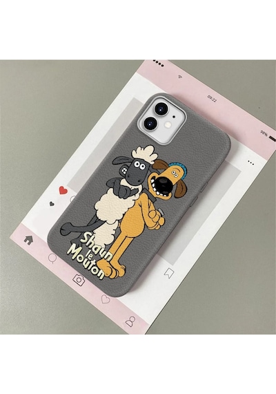 İphone 11 Uyumlu Gri Deri Dokulu Silikon Kamerayı Korur Şok Emici 2