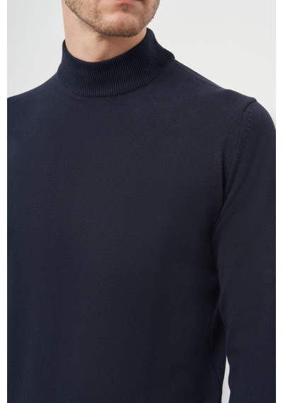 Morven Erkek Lacivert Basic Yarım Balıkçı Yaka Dynamic Fit Rahat Kesim Triko 26kc017001200 Lacivert Lacivert