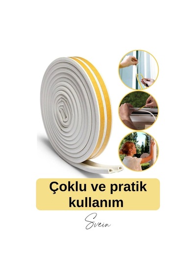 Kalın Kauçuk 2x50 100 Mt Ekstra Uzun Beyaz Kapı Pencere Fitili Soğuk Koruyucu Geçirmez I Zolasyon Diğer