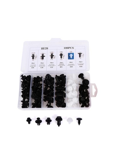 6 Boyutu 100 Adet Oto Fastener Klip Tampon Kapı Pervazı Tutucu Raptiye Seti Standart