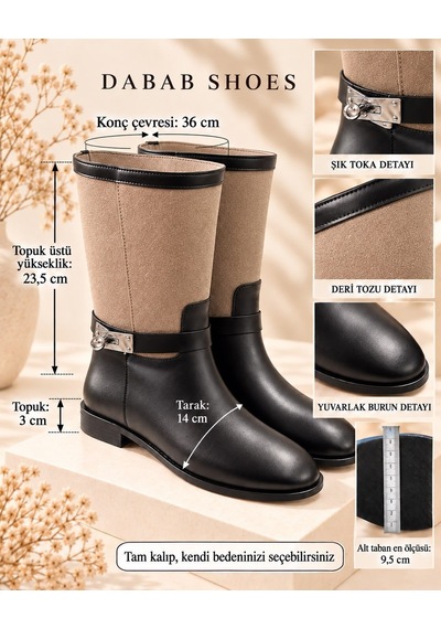 Dabab Shoes Frost Kadın Bej Cilt Ve Deri Tozu Garnili Metal Toka Detaylı Sıcak Astarlı Kaymaz Taban 3 Cm Topuklu Orta Konç Çizme Dabab Shoes Frost Kadın Bej Cilt Ve Deri Tozu Garnili Metal Toka Detaylı Sıcak Astarlı Kaymaz Taban 3 Cm Topuklu Orta Konç Çizme