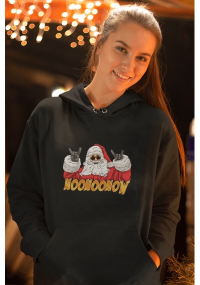 Hohoo Noel Baba Yeni Yıl Kapşonlu Sweatshirt 001