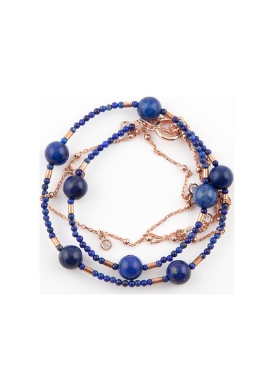 Lapis Lazuli Taşlı Kadın Gümüş Bileklik