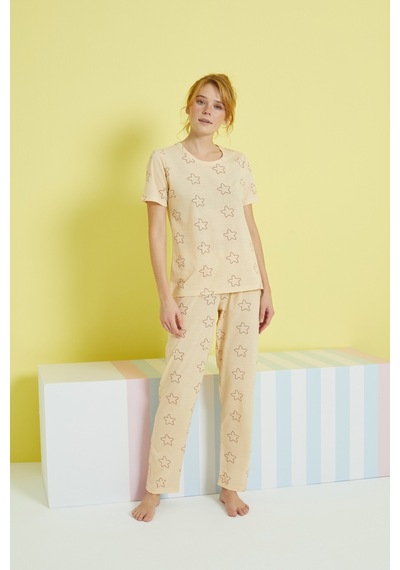 Siyah İnci Örme Pijama Takım 24107083 Çok Renkli