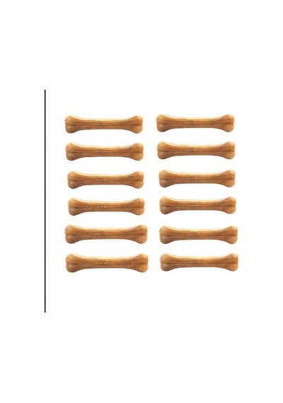 Tr Köpek Diş Kaşıyıcı Diş Sağlığı Naturel Press Kemik 12 Li Paket 7.5 Cm