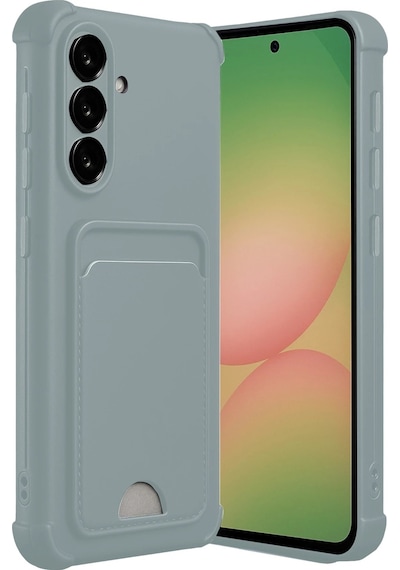 Mey İthalat Samsung Uyumlu Galaxy A56 Kılıf Kelvin Kartvizitli Silikon - Açık Yeşil Çok Renkli