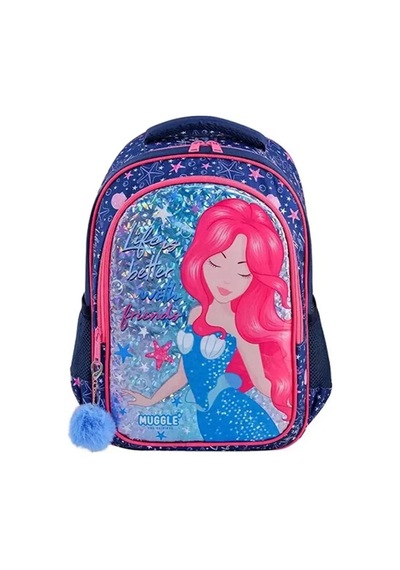Muggle Okul Çantası Marmaid Lacivert Mu-8836 Çok Renkli