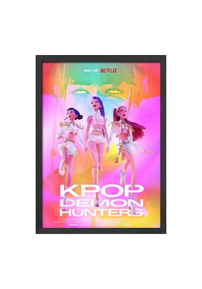 Kpop Demon Hunters Siyah Ahşap Çerçeveli Poster, Dekoratif Animasyon Duvar Tablosu