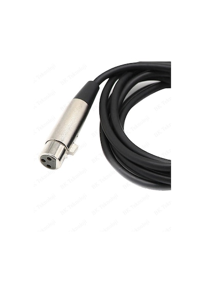 3 Pin XLR Dişi to 6.35mm Mono Erkek Mikrofon Ses Kablosu 5Metre