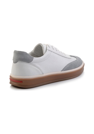Bambi Beyaz Hakiki Deri Erkek Sneaker E01728358003 Beyaz