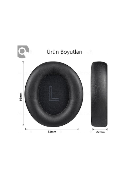 Anker Soundcore Life Q30 Q30 Bt Q35 Q3 Bt Uyumlu Hafızalı Köpük Özellikli Kulaklık Sünger Yastığı Deri Siyah