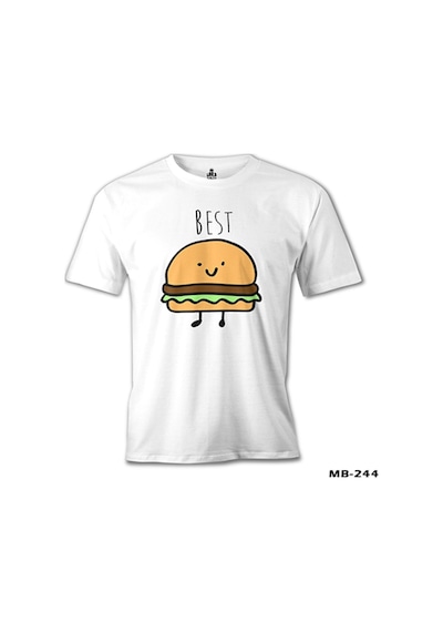 Best Friends - Hamburger Beyaz Erkek Tshirt