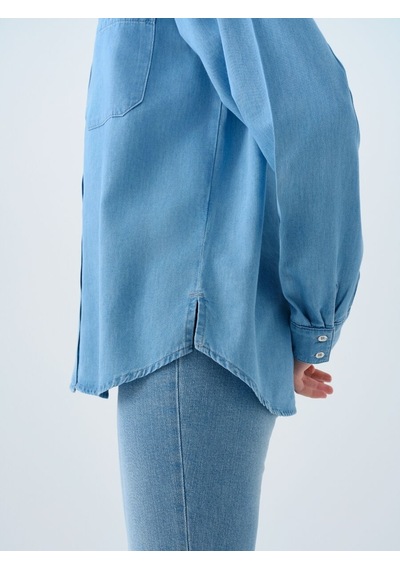 LOFT Regular Fit Kadın Gömlek U.kol Lf2039985 Q1.v1 Denim