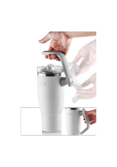Fika Lumi Döner Kulplu Termos 1200 Ml - Beyaz-7576