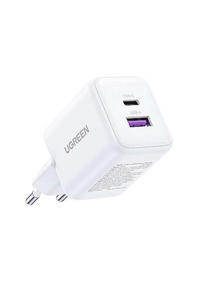 Ugreen 30w Gan Hızlı Şarj Cihazı 2 Portlu, 1xusb-a, 1xusb-c, Siyah, 65015