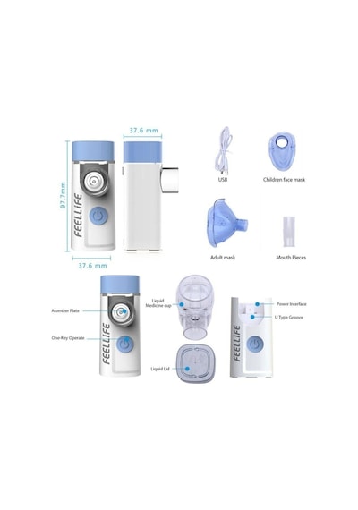 Medikaltec Air Pro 3 Mini Mesh Nebulizatör Nebul Tasınabilir Sessiz Nebulizatör