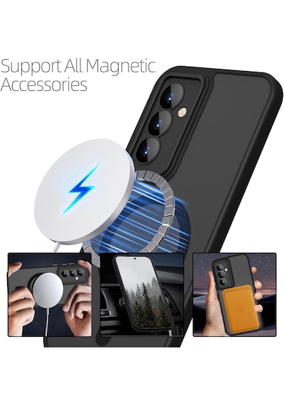 Samsung Galaxy A56 Uyumlu Kılıf Mat Magsafe Özellikli Lensli Korumalı