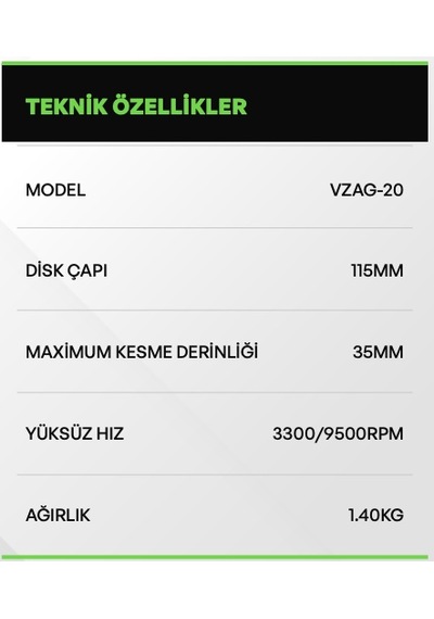 Voltz Vzag-20 Akülü Taşlama 20v 5.0 Ah