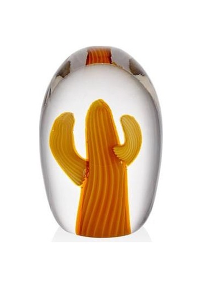 Lamedore Cactus Orange Glass Decor 8x8x13 Cm