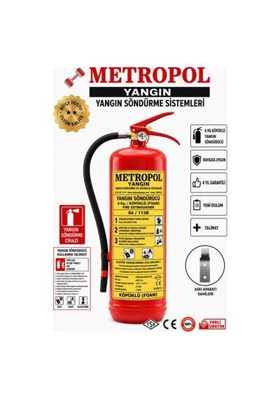 İş Yeri Açmak İçin Uygun 6 Kg Foam Köpüklü Yangın Söndürücü - 912176862