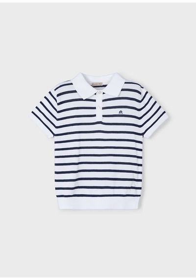 Mayoral Erkek Çocuk Çizgili Polo T-shirt 3104 Beyaz